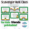 fun st patricks day scavenger hunt game for kids in your home, indoors st pattys day game